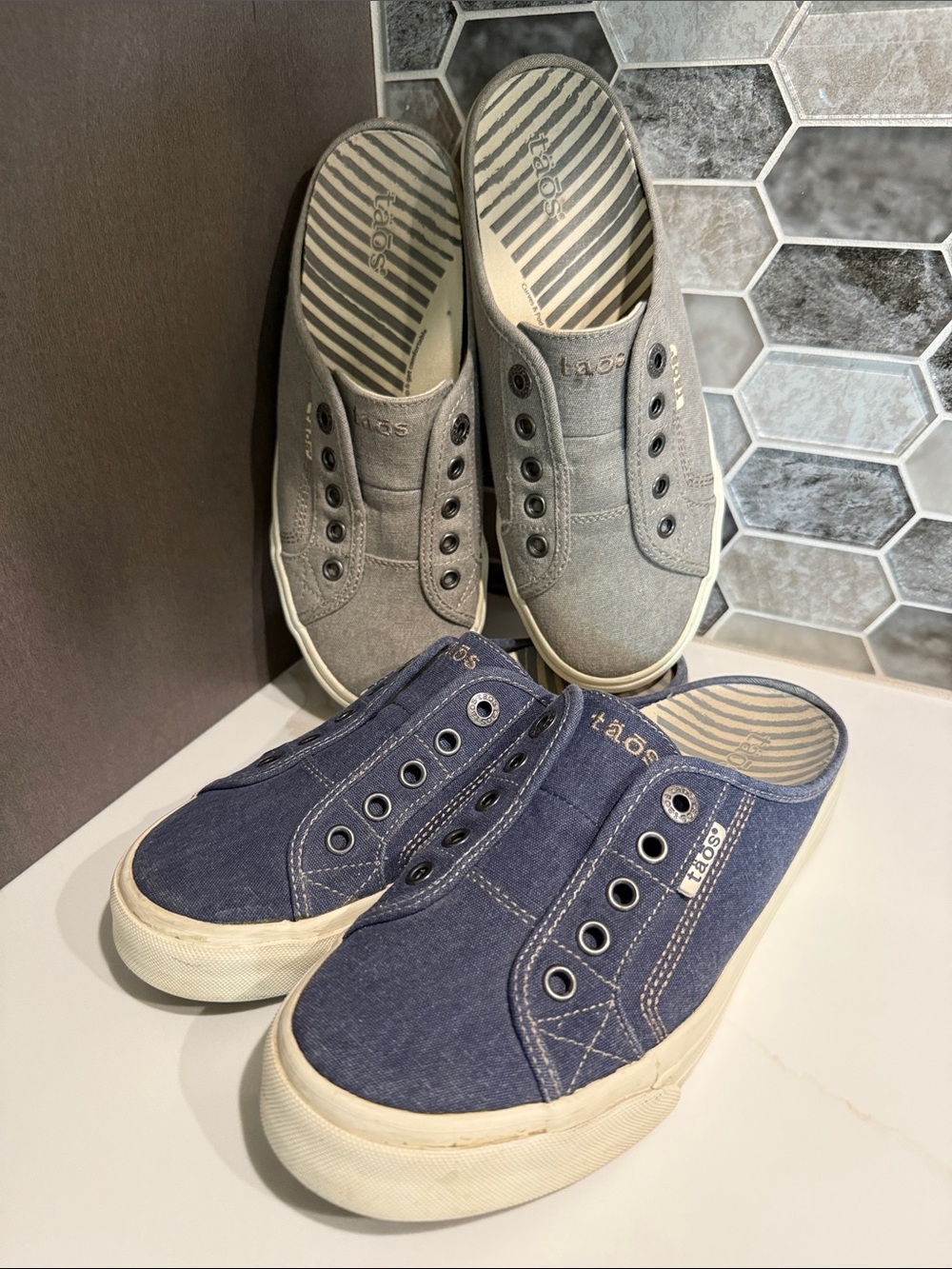 Taos EZ Soul Slip On Sneakers - 2 pairs - Navy & Gray